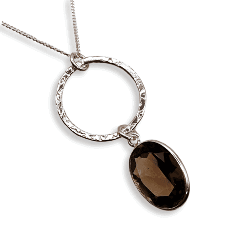Smoky Quartz Oval Necklace