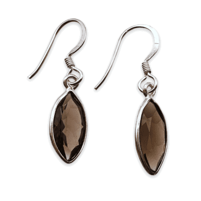 Smoky Quartz Marquise Drop Earrings