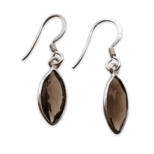 Smoky Quartz Marquise Drop Earrings