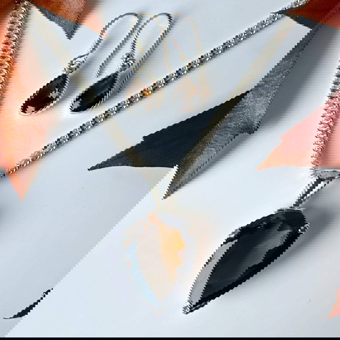 Smoky Quartz Peardrop Drop Earrings - Image 2