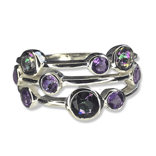 Amethyst and Mystic Topaz Ring