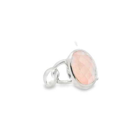 Rose Quartz Oval Faceted Cut Ring