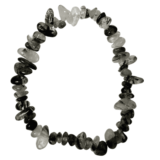 Tourmalinated Quartz Small Chip Elastic Bracelet