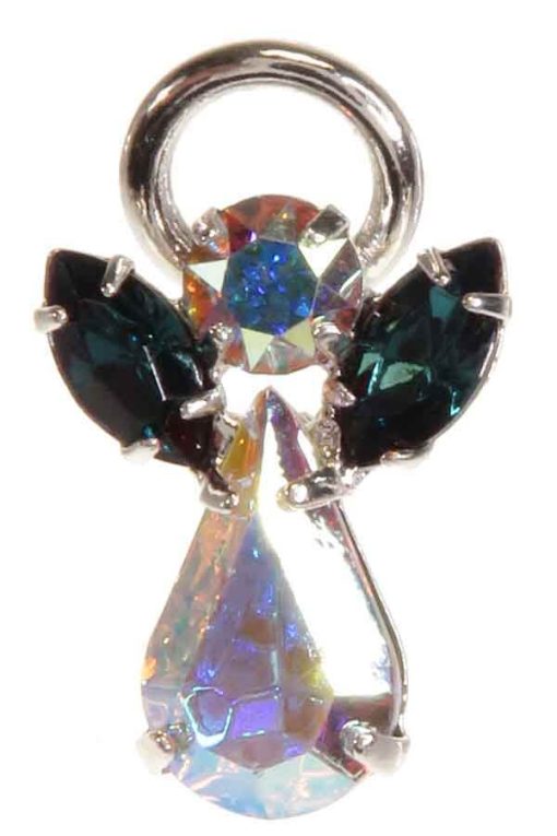 Blue Zircon Guardian Angel Pin - Swarovski Crystal