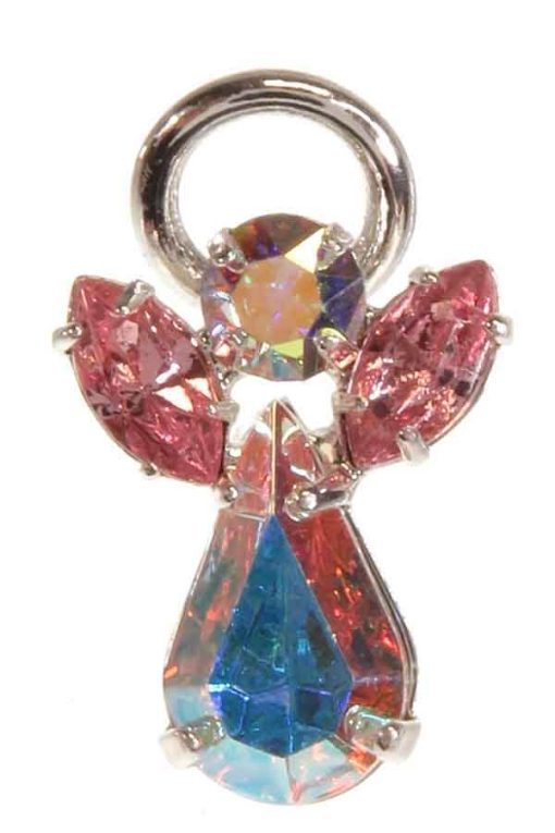 Rose Guardian Angel Pin - Swarovski Crystal