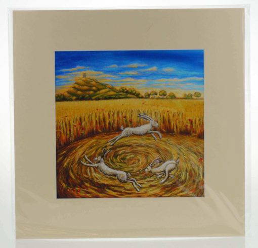Hares of the Harvest Mounted Print