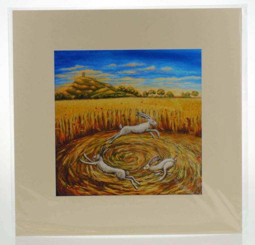 Hares of the Harvest Mounted Print