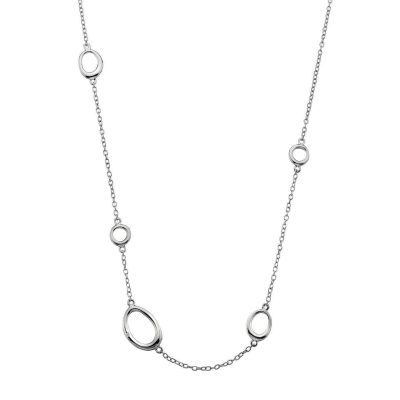Rhodium Plated Silver & Diamond Necklace