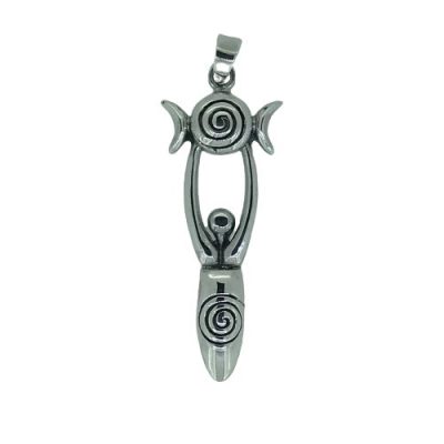 Goddess Triple Moon Spiral Pendant