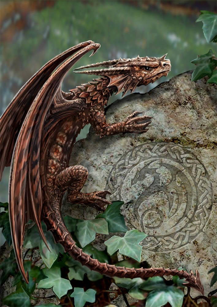 Anne Stokes Grußkarte – 'Spiny Woodland Hopper', Mit Umschlag, Umweltfreundlich Gedruckt