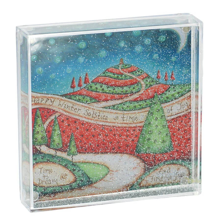 Winter Solstice (Red &Green) Glitter Snow Globe Frame