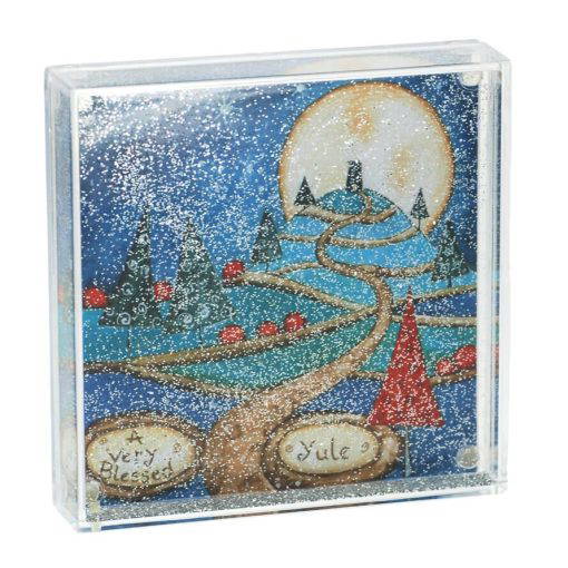 Blessed Yule Glitter Snow Globe Frame