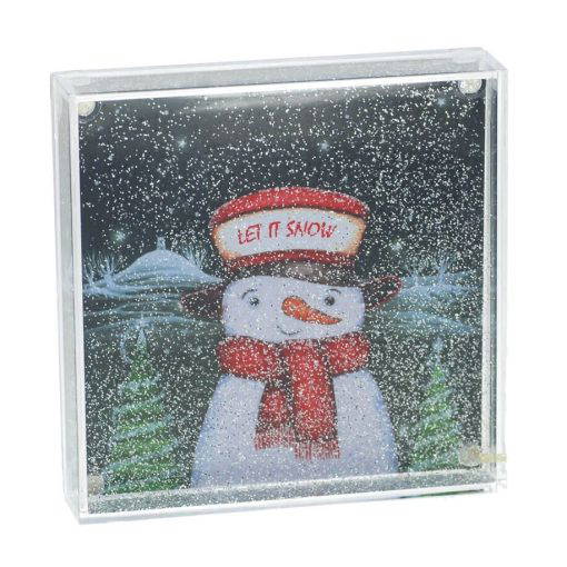 Let It Snow Glitter Snow Globe Frame