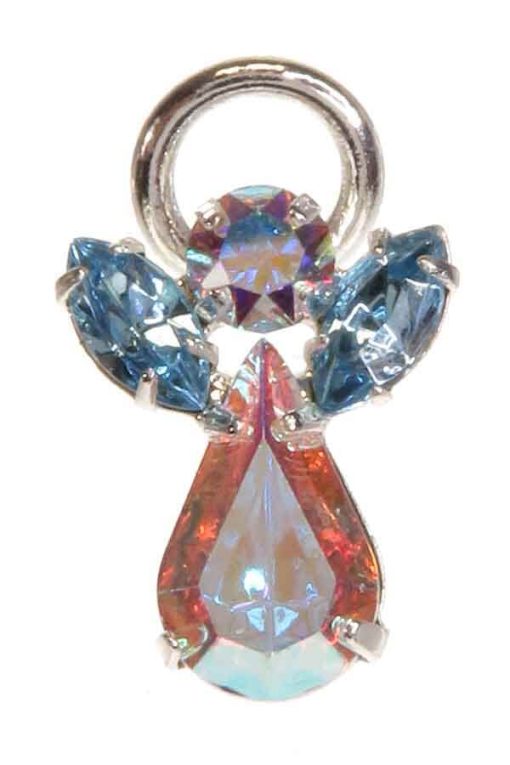 Aquamarine Guardian Angel Pin - Swarovski Crystal