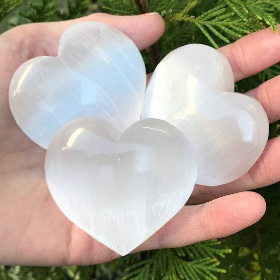 Selenite Hearts