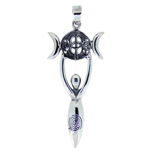 Goddess Triple Moon Chalice Well Pendant (Vesica Pisces) 5743