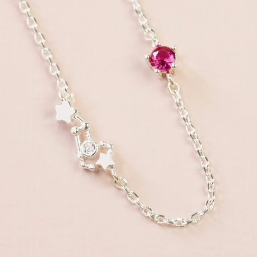 Leo Constellation & Birthstone Necklace