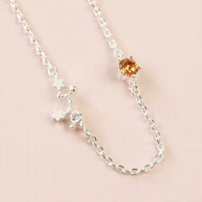 Sagittarius Constellation & Birthstone Necklace