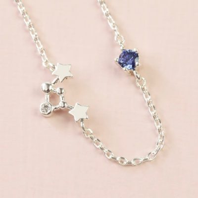 Libra Constellation & Birthstone Necklace