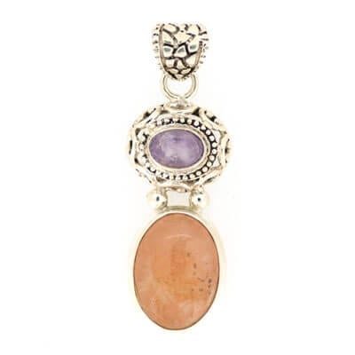 Morganite With Amethyst Pendant 6.1 grams