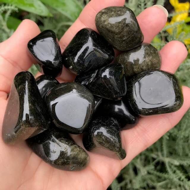 gold sheen obsidian stone meaning