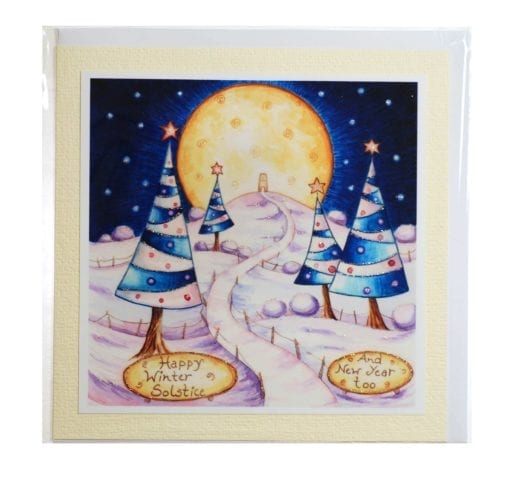 Trees of Winter Solstice Card - Happy Art