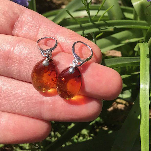 Amber earrings clearance