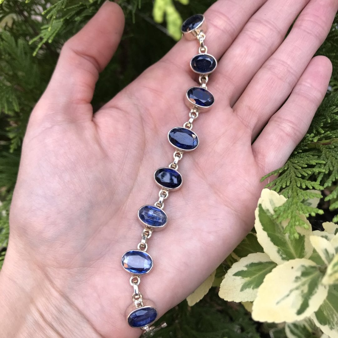 Faceted Kyanite Bracelet 18.86 grams Happy Glastonbury