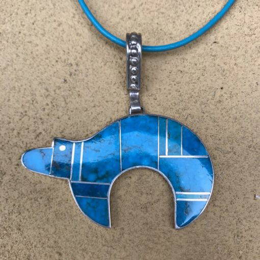 Inlaid Bear Pendant by Harry Smith