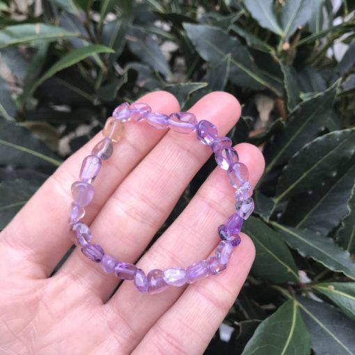 Amethyst Elastic Pebble Bracelet - Light - Image 2