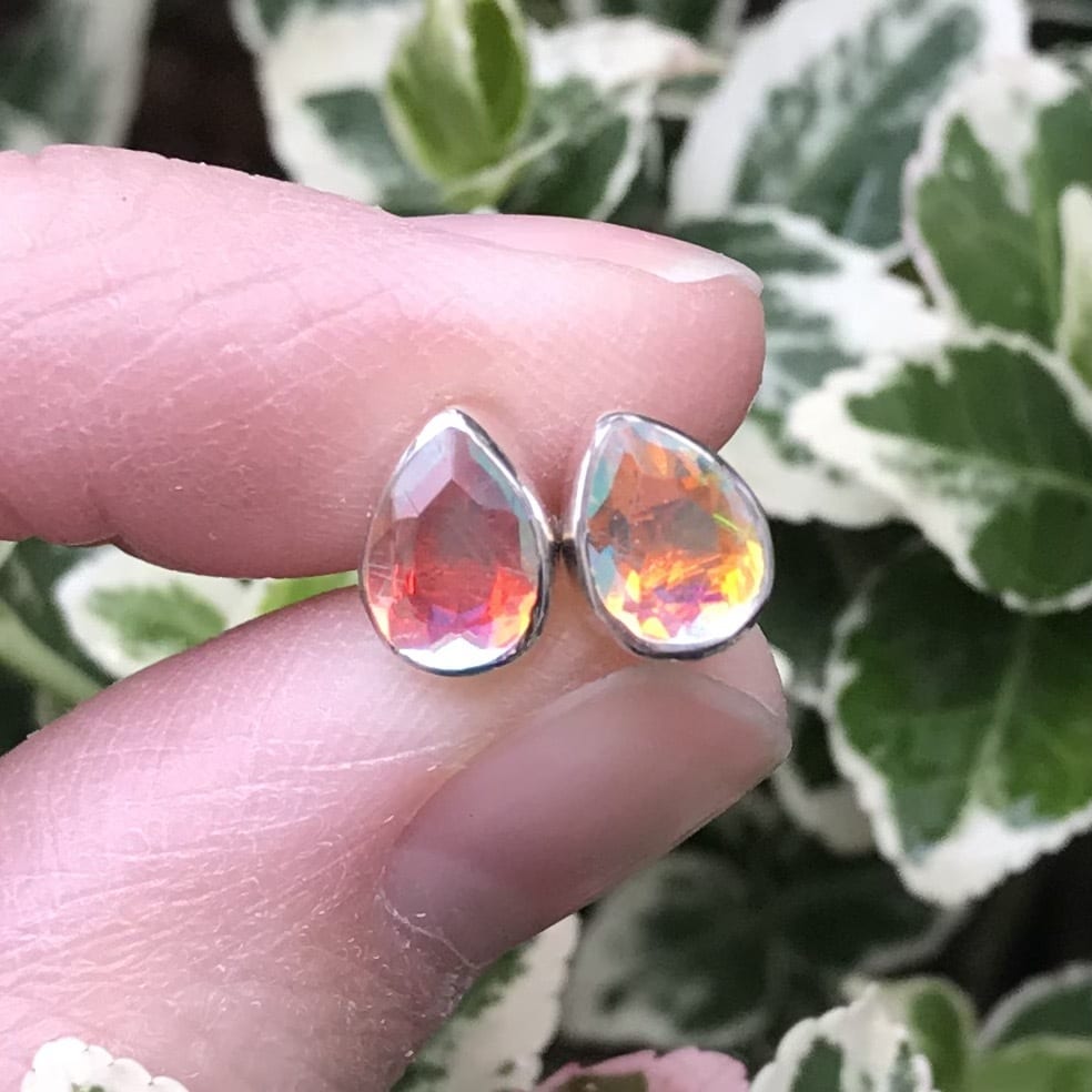 Stardust Stud Earrings in Angel Aura Quartz – Chloe + Lois