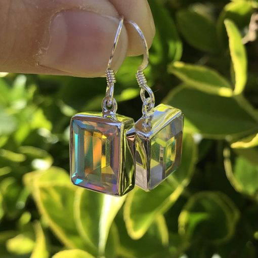 Angel Aura Rectangular Drop Earrings - Image 2