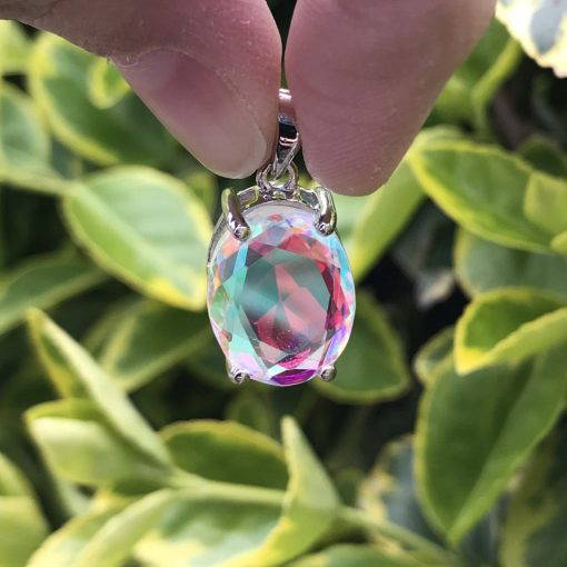 Angel Aura Claw Set Oval Drop Earrings - Image 2
