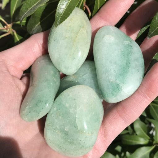 Green Aventurine tumbled large Happy Glastonbury Crystals & Gems