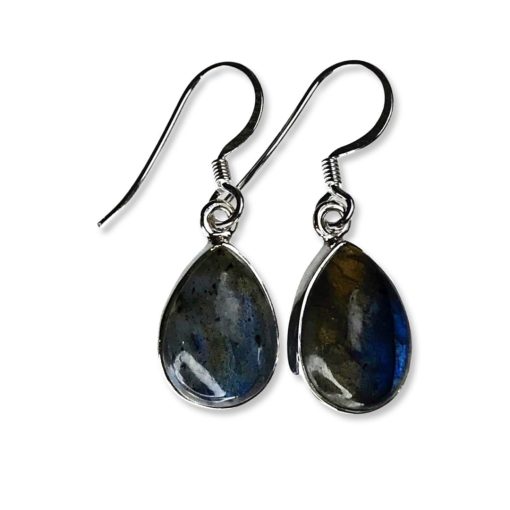 Labradorite Peardrop Drop Earrings - Happy Glastonbury | Crystals & Gems