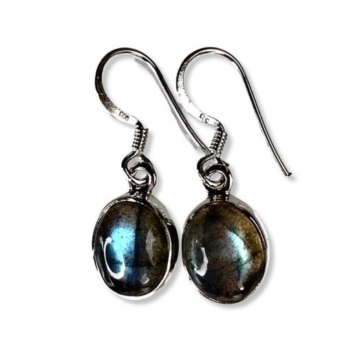Labradorite Oval Drop Earrings - Image 2