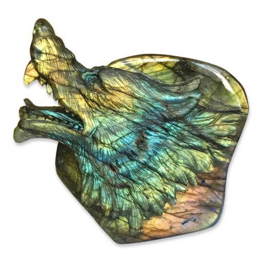 Labradorite Wolf Head