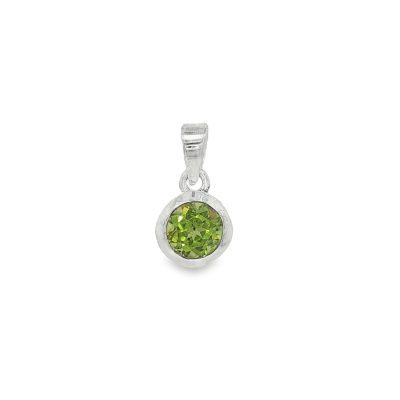 Peridot Round Solitaire Pendant 1.7g