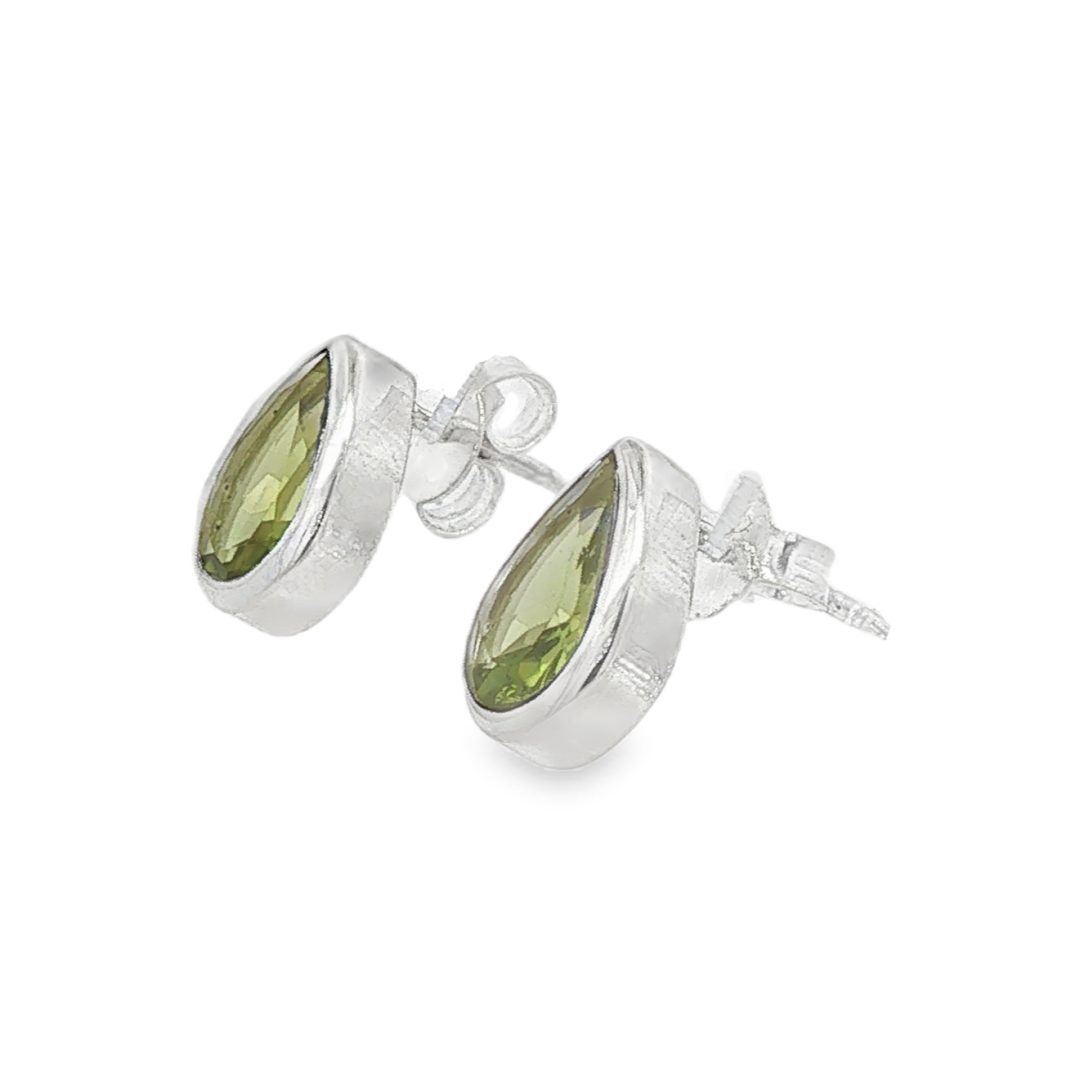 Peridot Peardrop Stud Earrings 2.6g - Image 3