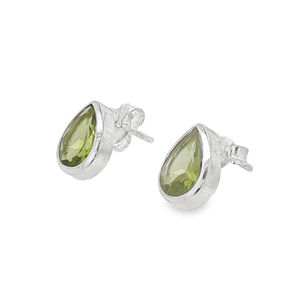 Peridot Peardrop Stud Earrings 2.6g - Image 4