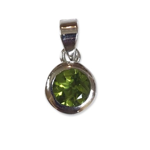 Peridot round solitaire pendant