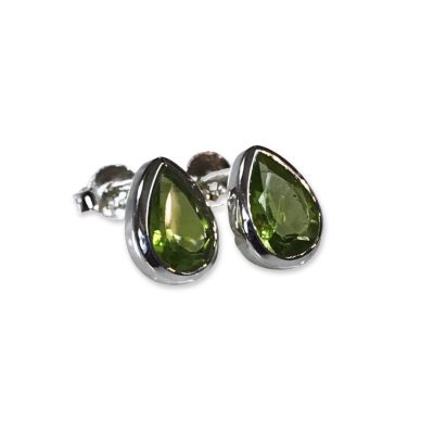 Peridot peardrop stud earrings