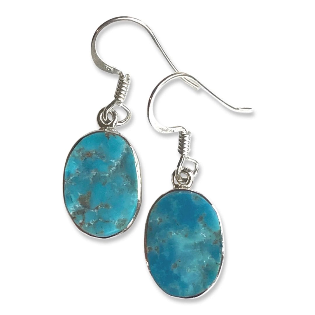 Turquoise Oval Drop Earrings - Happy Glastonbury | Crystals & Gems