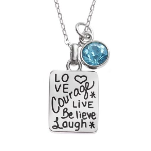 Love, Courage, Live, Believe, Laugh Necklace