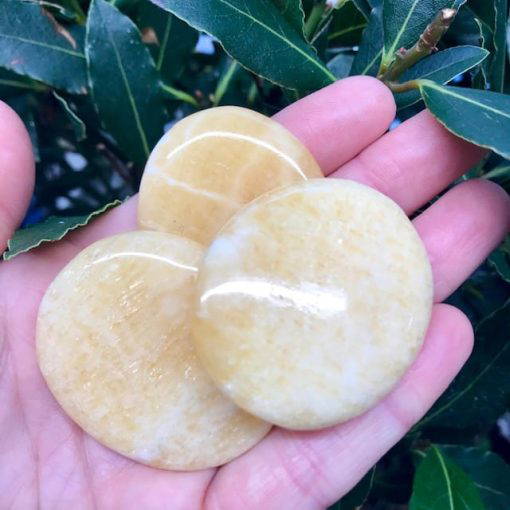 Orange Calcite Palm Stone