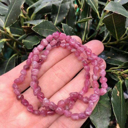 Pink Tourmaline pebble bracelet - Image 3