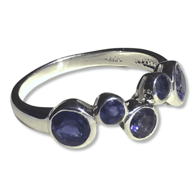 Iolite 5 Stone Ring