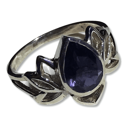 Iolite Lotus Flower Ring