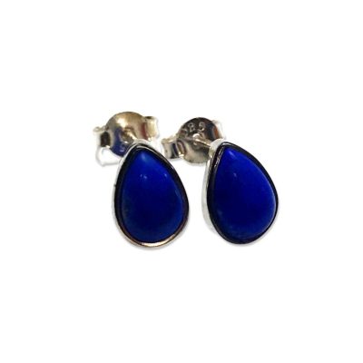 Lapis Pear Stud Earrings