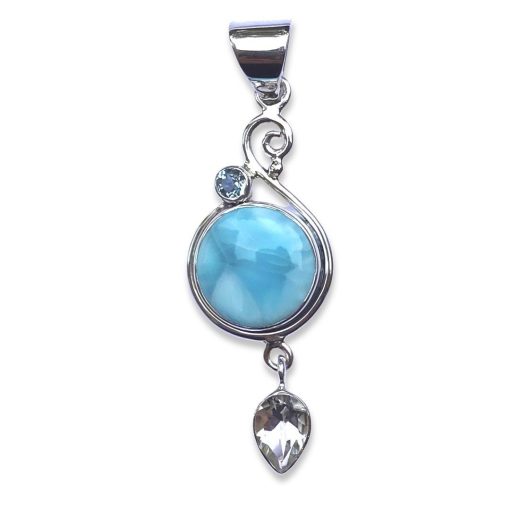 Larimar and Blue Topaz Pendant 8.18g